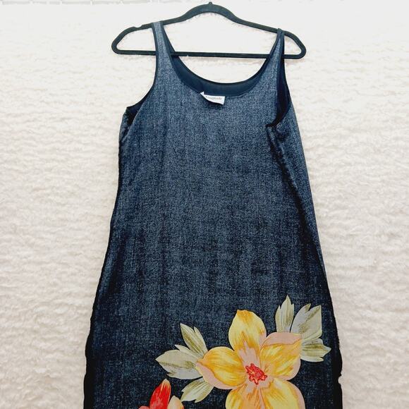 Dress Maxi Size M Black Goth Revival Bloomcore Cruise Resort Tropical Vacation - Picture 12 of 14